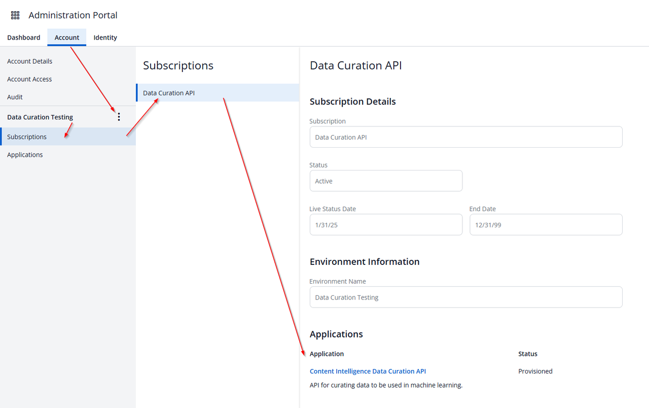 Check existing subscriptions in an environment