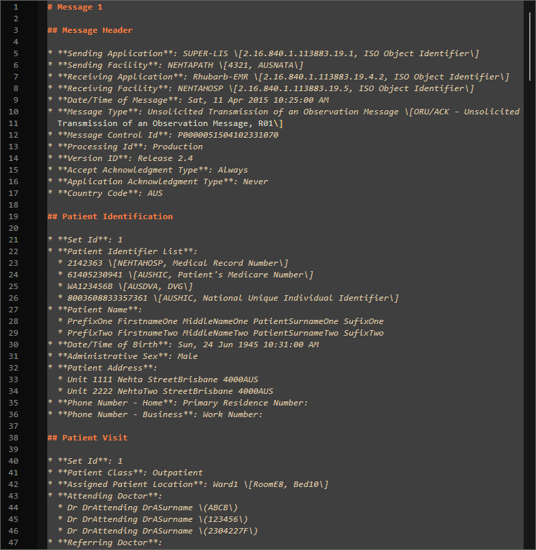 Hyland Document Filters - HL7 - Markdown
